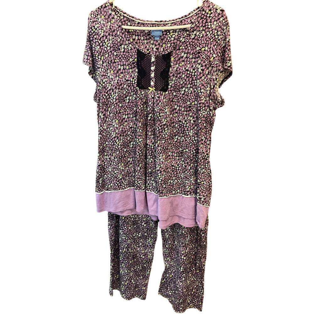 Simply Vera Vera Wang Pajama Set Size XL Purple Floral
